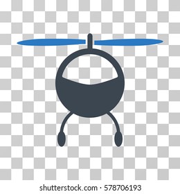 Helicopter icon. Vector illustration style is flat iconic bicolor symbol, smooth blue colors, transparent background. Designed for web and software interfaces.