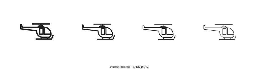 Icono de helicóptero. Vector de pictogramas aislados.