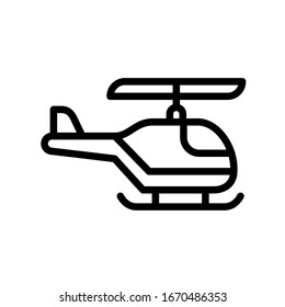 Helicopter icon vector line style