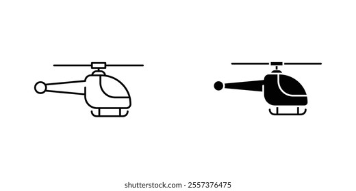 Helicopter Icon vector. liner and flat style icons set.