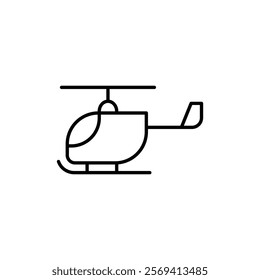 Helicopter icon Vector logo outline