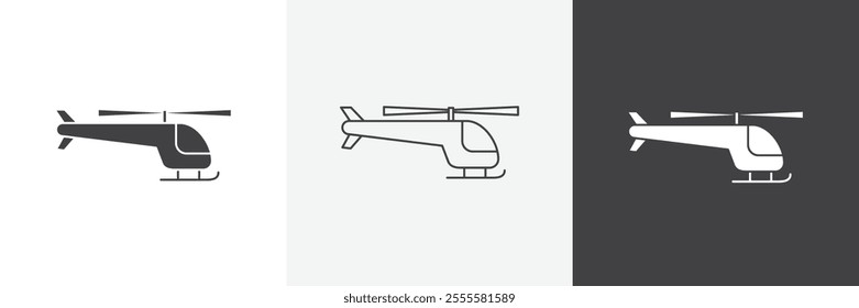 Helicopter icon vector set for ui designs