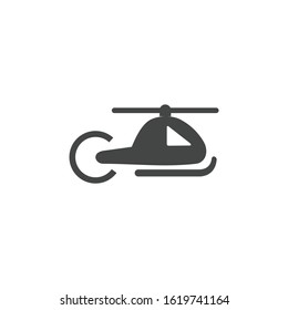 Helicopter Icon vector sign isolated for graphic and web design. Helicopter symbol template color editable on white background.