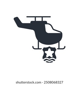 Helicopter icon. vector.Editable stroke.linear style sign for use web design,logo.Symbol illustration.