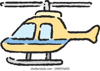 helicopter icon. vehicle. hand drawn.