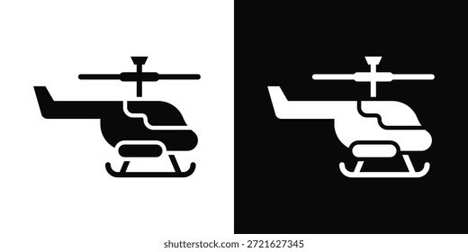 Helikopter-Symbol weißer und schwarzer Hintergrund