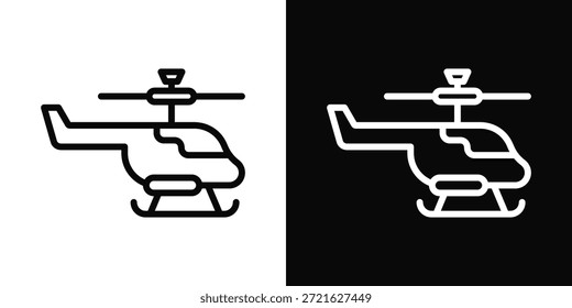 Helikopter-Symbol weißer und schwarzer Hintergrund