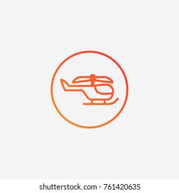 Helicopter icon.gradient illustration isolated vector sign symbol