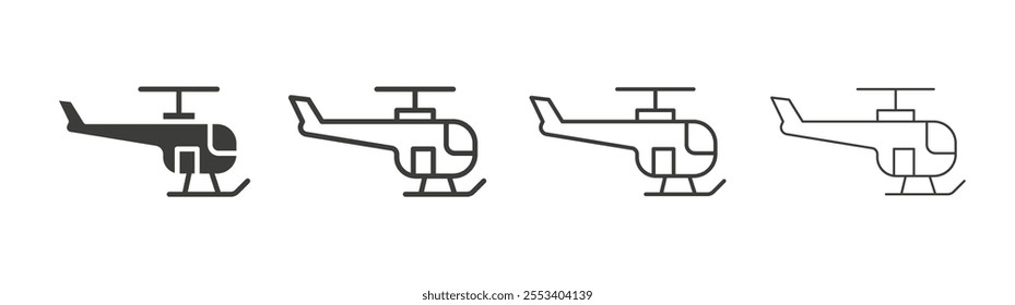 Helicopter icons collection. vector set in black color