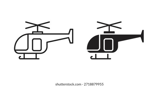 Helicopter icons set isolated on white background flat vector illustration.