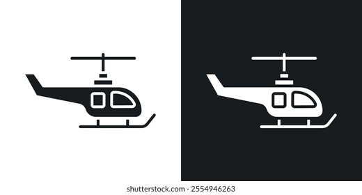 Helicopter icons in solid black and white colors