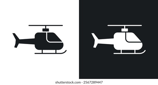 Helicopter icons in solid black and white colors