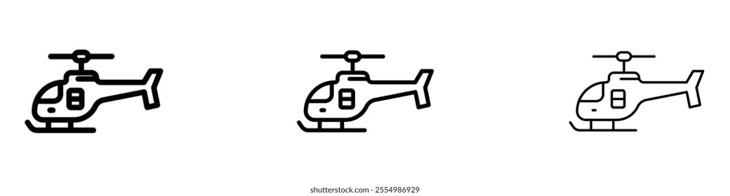 Helicopter icons in tree different stroke sizes