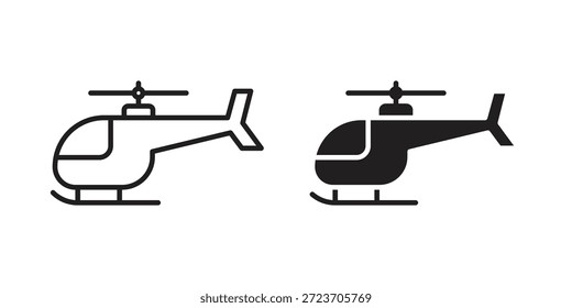 Colección de Vector de iconos de helicóptero para Diseños web. iconos planos