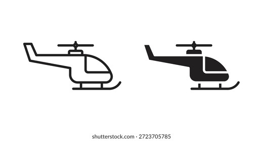 Colección de Vector de iconos de helicóptero para Diseños web. iconos planos