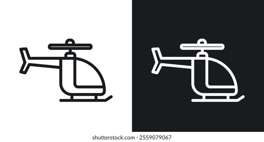 Helicopter icons. vector set in black colors