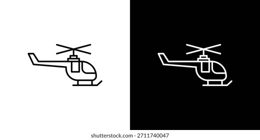 Símbolo de Vector de iconos de helicóptero con líneas de trazo editables para Diseños web