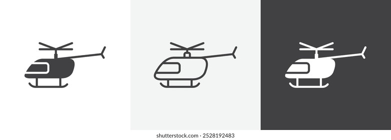 Helicopter icon.Trendy moderna ilustração vetorial linear plana sobre fundo branco.