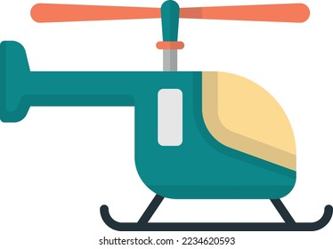 helicopter illustration in minimal style isolated on background