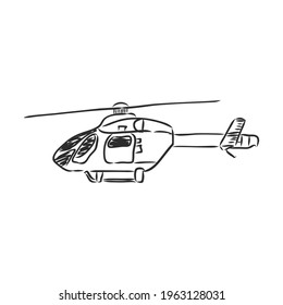 helicopter illustration sketch. helicopter vector sketch on white background