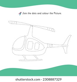 helicopter image outline, join dots helicopter
