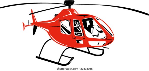 Helicopter isolated on white background