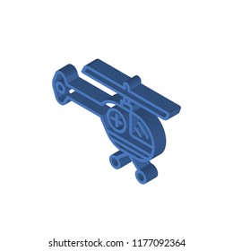 Helicopter isometric left top view 3D icon