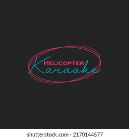 Helicopter Karaoke stylish typography logo vector design. Helicopter Karaoke t-shirt, monogram, banner, and Poster design. Helicopter Karaoke text in lines circle shape. 