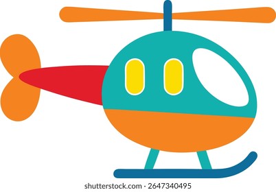 helicopter kids toy doodle style vector art illustration.
