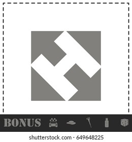 Helicopter landing pad icon flat. Simple vector symbol and bonus icon