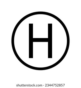 Helicopter landing pad icon. Vector illustration. EPS 10.