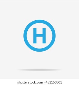 Helicopter landing pad icon. Vector concept illustration for design.