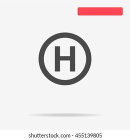 Helicopter landing pad icon. Vector concept illustration for design.
