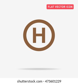 Helicopter landing pad icon. Vector concept illustration for design.