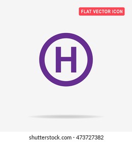 Helicopter landing pad icon. Vector concept illustration for design.