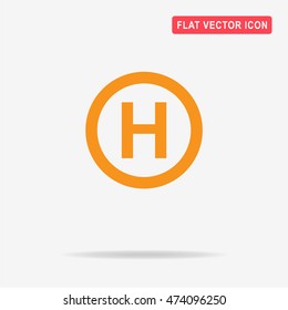 Helicopter landing pad icon. Vector concept illustration for design.