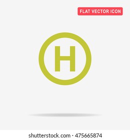 Helicopter landing pad icon. Vector concept illustration for design.