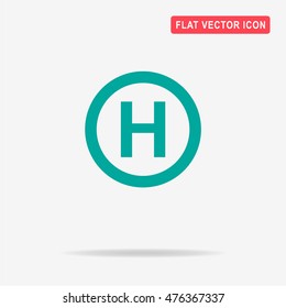 Helicopter landing pad icon. Vector concept illustration for design.