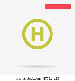 Helicopter landing pad icon. Vector concept illustration for design.