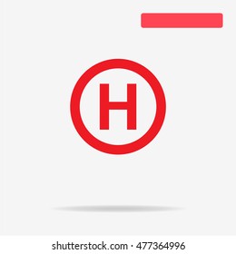 Helicopter landing pad icon. Vector concept illustration for design.