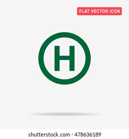 Helicopter landing pad icon. Vector concept illustration for design.