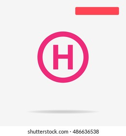 Helicopter landing pad icon. Vector concept illustration for design.
