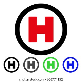 Helicopter Landing Spot flat vector icon. Colored helicopter landing spot gray, black, blue, green icon variants. Flat icon style for application design.