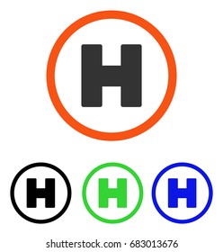 Helicopter Landing vector icon. Illustration style is a flat iconic colored symbol with different color versions.