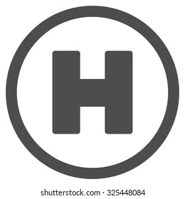 Helicopter Landing vector icon. Style is flat symbol, gray color, rounded angles, white background.