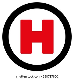 Helicopter Landing vector icon. Style is flat symbol, rounded angles, white background.