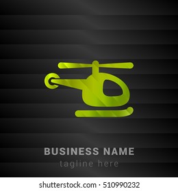 Helicopter Lime Green and Black silk fashion premium icon / Logo