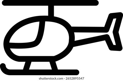 Helicopter Line Art Illustration in Minimal Style