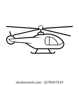 helicopter of a line art vector