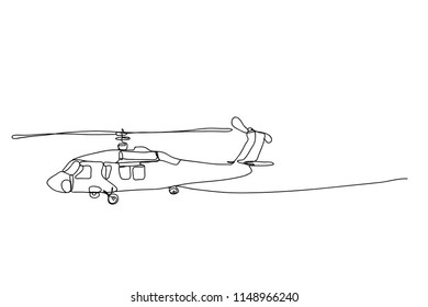 Helicopter , line drawing style,vector design